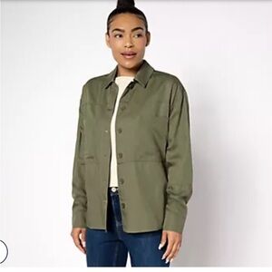 Martha stewart NWT UTILITY SHIRT Olive Green Women's LIGHTWEIGHT Jacket SHIRT